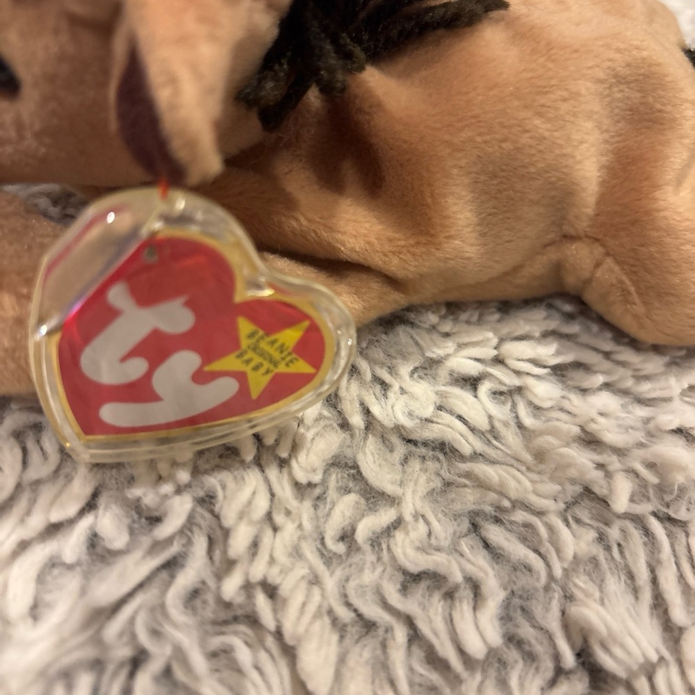 Ty Beanie Baby Derby Horse Kids OS‎ Tan Excellent White Star Forehead 1995 - Picture 5 of 5